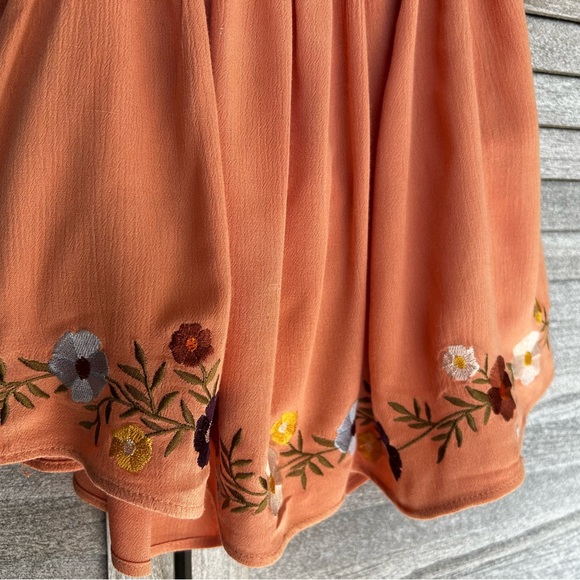FOREVER 21 Burnt Orange Off the Shoulder Floral Design Crop Top Blouse Medium - Picture 5 of 13